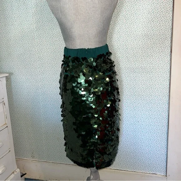 Crew Skirts Jcrew Womens Paillettes Sequin Green Long Skirt
